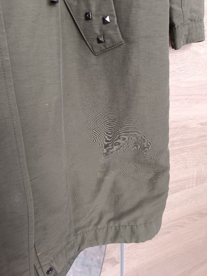 Düğmeli Uzun Kadın Ceket, Salaş Kesim, Nakış Detaylı - Görsel 4