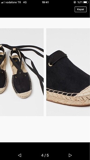 H&M bağcıklı espadril