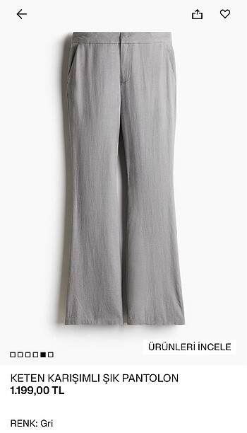 H&M gri keten pantalon