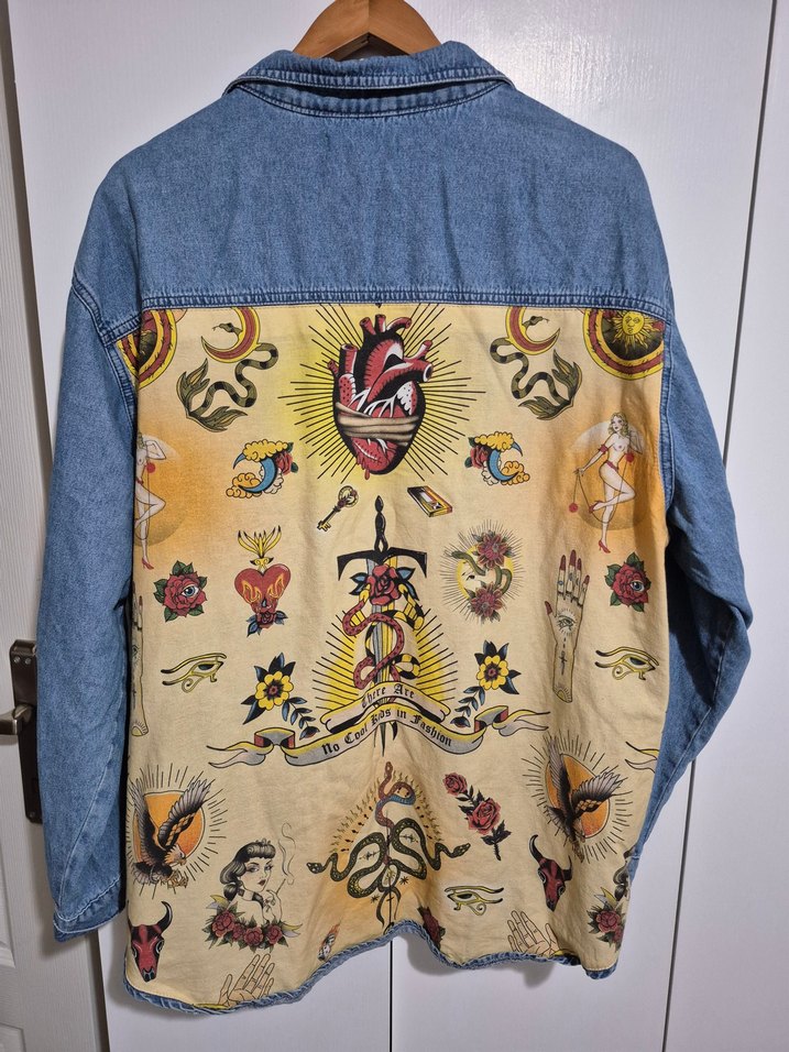 Nakışlı Mavi Kadın kot - Görsel 2