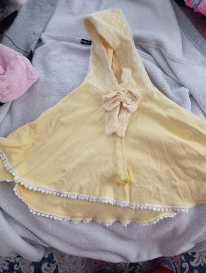 Kız Çocuk Sarı Fırfırlı Panço - Görsel 2