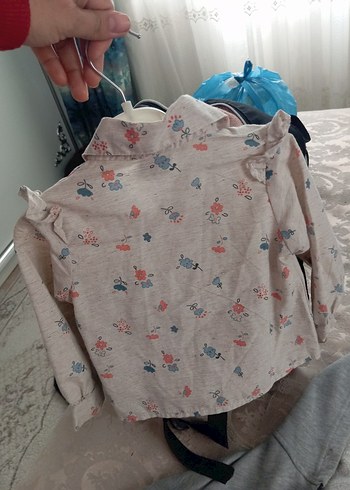 Kız Çocuk Gri Kısa Kollu Baskılı Gömlek - Görsel 2