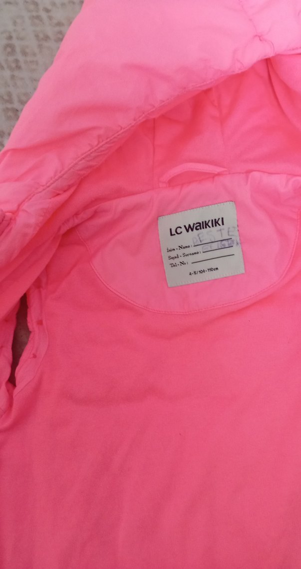 Kız Çocuk Kapüşonlu Pembe Polar Yelek - Görsel 4