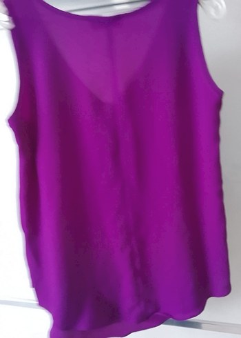 Mor V-Yaka Saten Kadın Tulum - Görsel 3