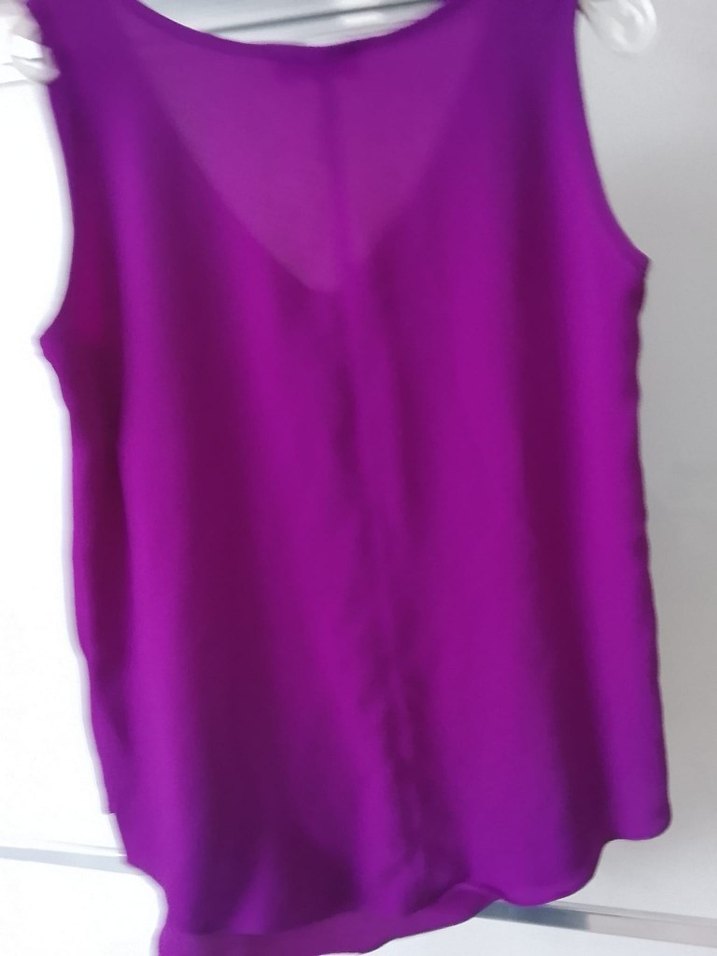 Mor V-Yaka Saten Kadın Tulum - Görsel 3