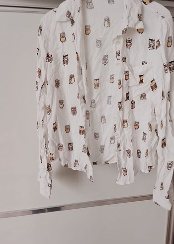 Baskılı V Yaka Hamile Gömlek - Görsel 3