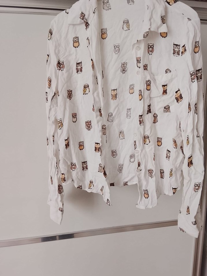 Baskılı V Yaka Hamile Gömlek - Görsel 3