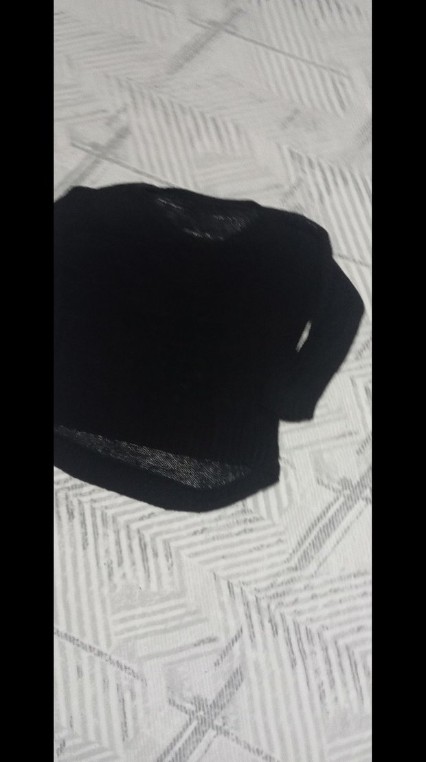 Siyah Kadın Salaş Triko Bluz - Görsel 2