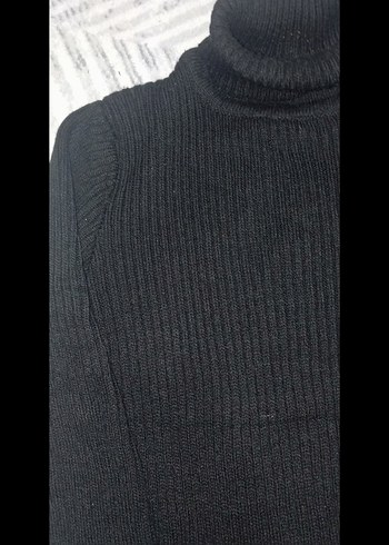 Siyah Balıkçı Yaka Kadın Triko Kazak - Görsel 2