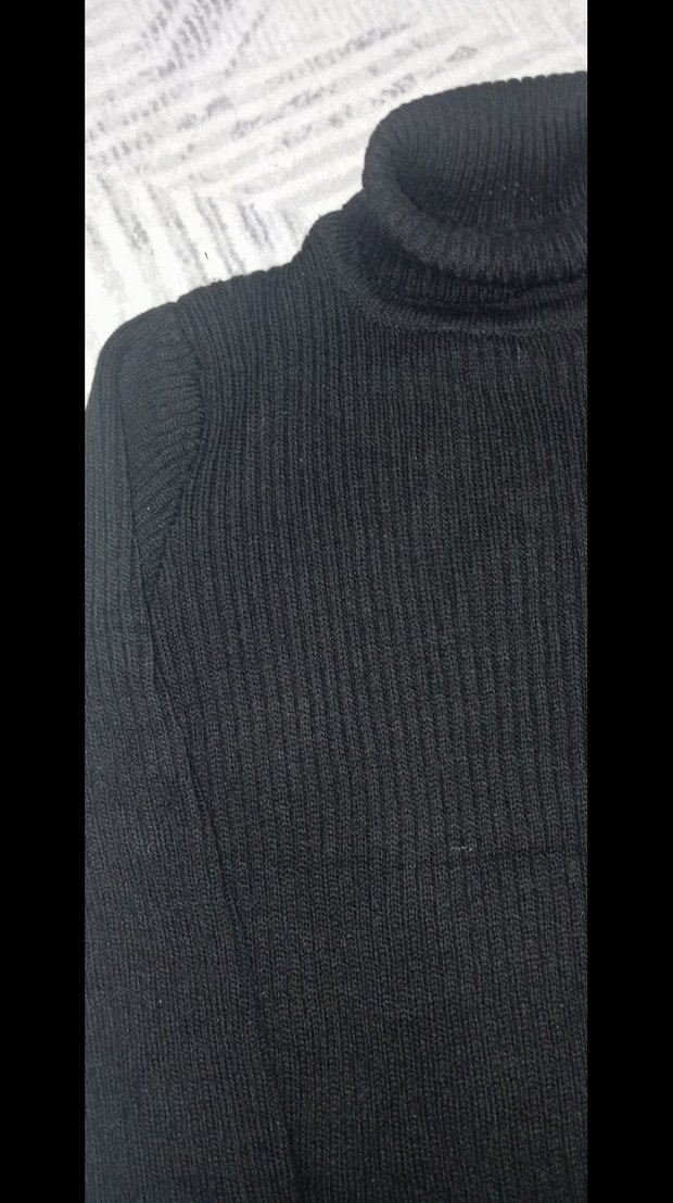 Siyah Balıkçı Yaka Kadın Triko Kazak - Görsel 2