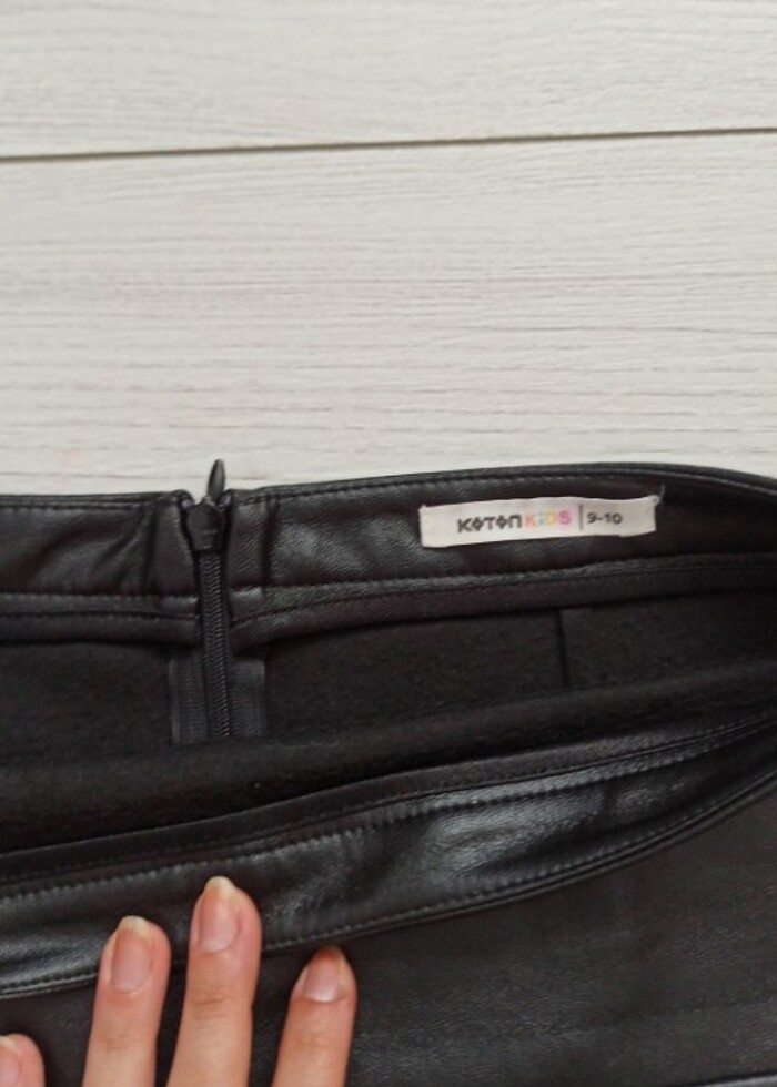 kız çocuk deri etek - Görsel 2