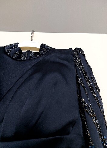 kadın lacivert abiye - Görsel 6