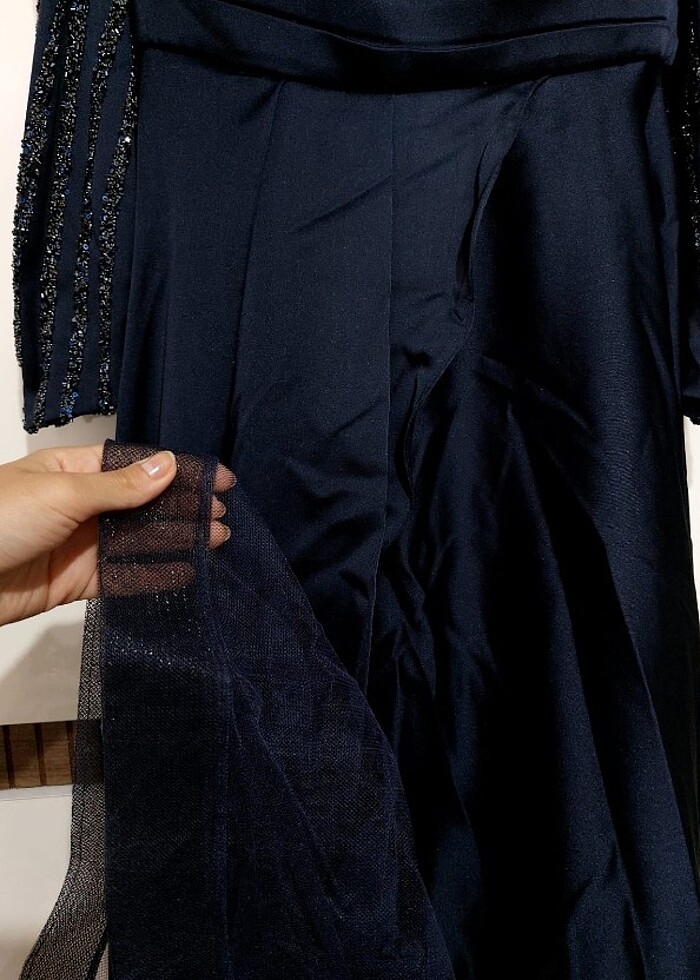 kadın lacivert abiye - Görsel 5