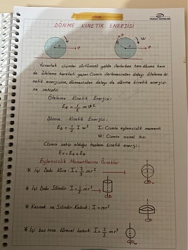  Beden Murat yayınları Ayt fizik defteri