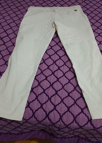 Beyaz Normal Kesim Erkek Pantolon - Görsel 4