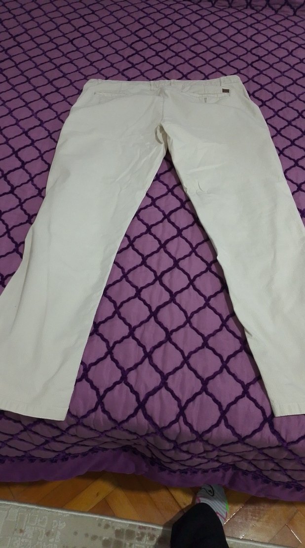 Beyaz Normal Kesim Erkek Pantolon - Görsel 4