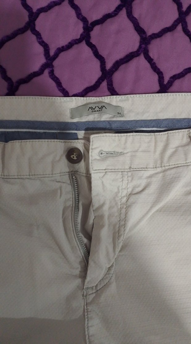 Beyaz Normal Kesim Erkek Pantolon - Görsel 3