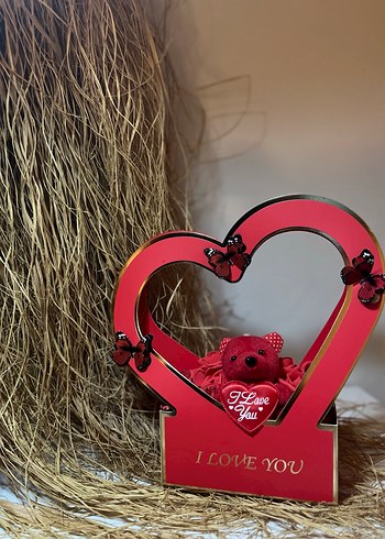 Kırmızı Kalp Figürlü Aşk Temalı Süs - Görsel 3