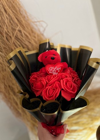 Ayıcıklı çiçek buket - Görsel 2