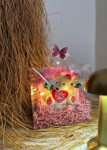 Pembe Renkli Sevimli Peluş Ayıcık Hediyesi - Görsel 2