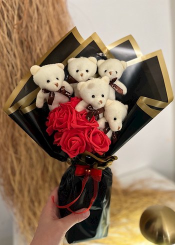 Renkli Güller ve Ayıcıklar Hediye Buketi - Görsel 3