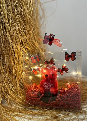 Kırmızı Ayıcık ve Kelebekli Dekoratif Ürün - Görsel 4