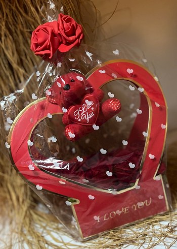 Kırmızı Kalp ve Ayıcık Hediye Seti - Görsel 3