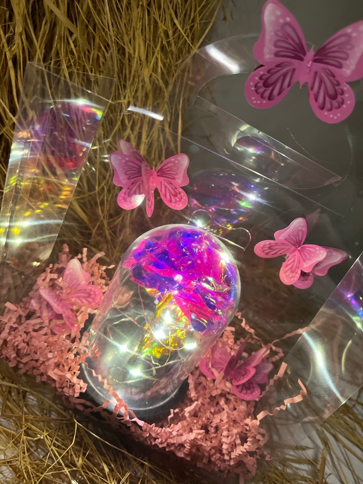 Pembe Kelebekli Dekoratif Işıklı Küre - Görsel 2