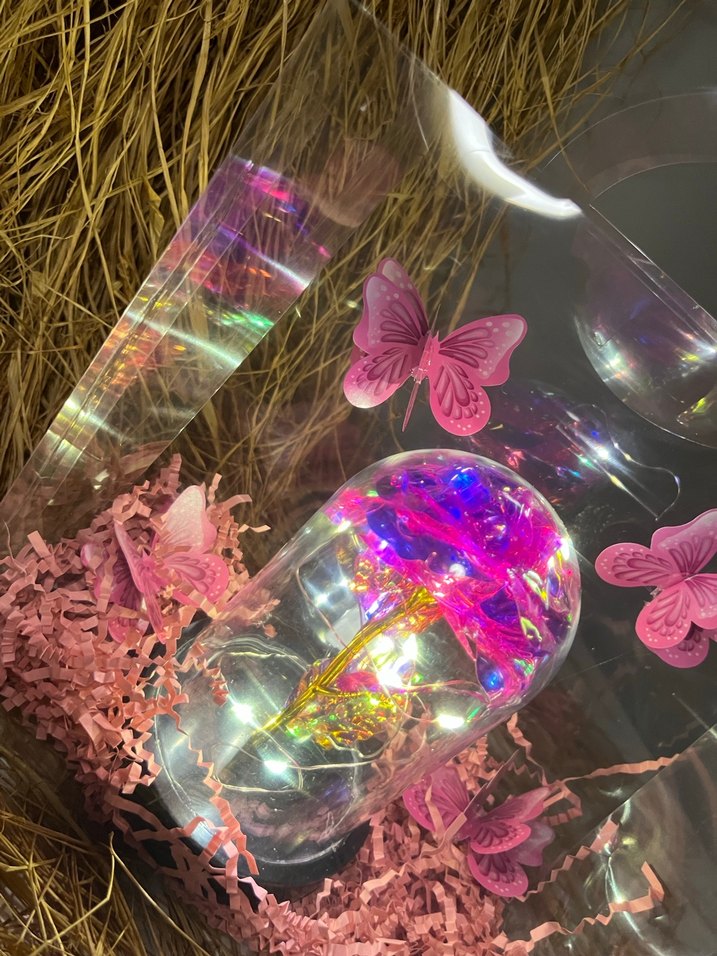 Pembe Kelebekli Dekoratif Işıklı Küre - Görsel 3