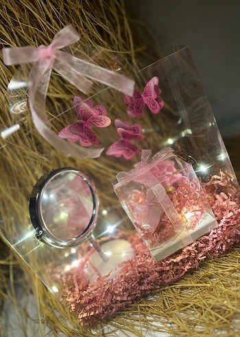 Kelebek Detaylı Kadın aynalı hediye Seti - Görsel 3