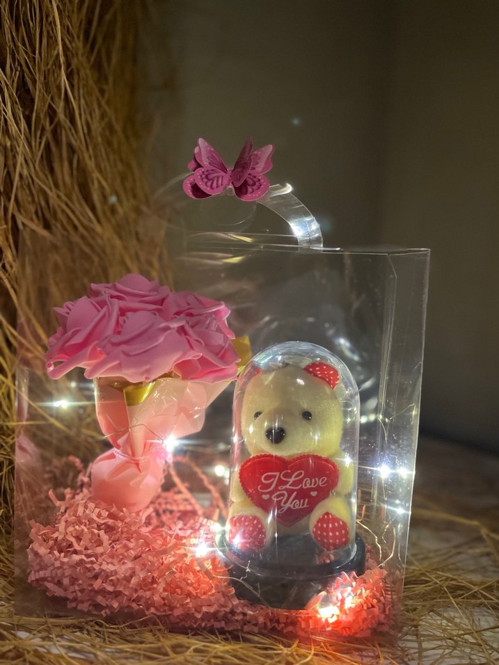 Pembe Ayıcık ve Çiçek Figürü - Görsel 3