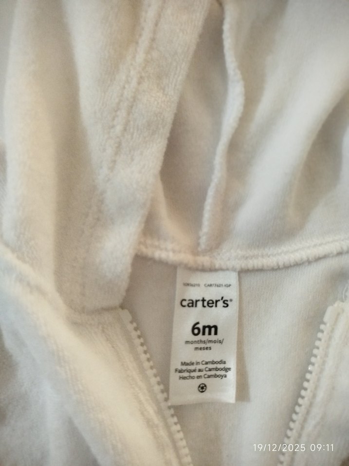 Kız Çocuk Kapüşonlu Beyaz Fermuarlı Yelek - Görsel 3