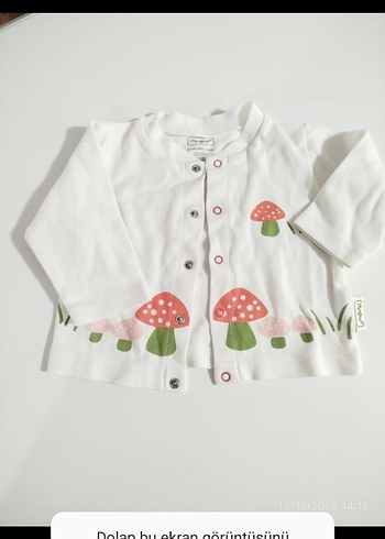 Beyaz Mantar Baskılı Kız Çocuk Gömlek - Görsel 3