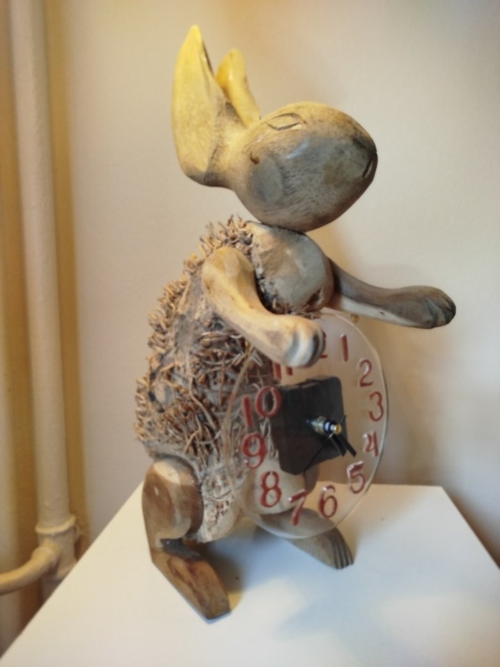 Ahşap Tavşan Figürlü Saat - Görsel 3