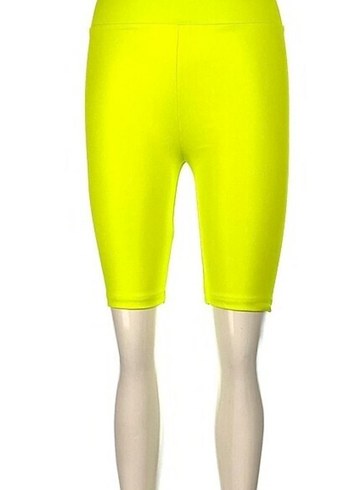 36 Beden sarı Renk Sarı Mini Fit Atletik Bermuda Şort