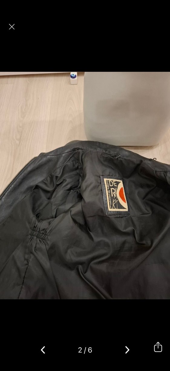 Siyah gerçek Deri Biker Ceket - Görsel 2