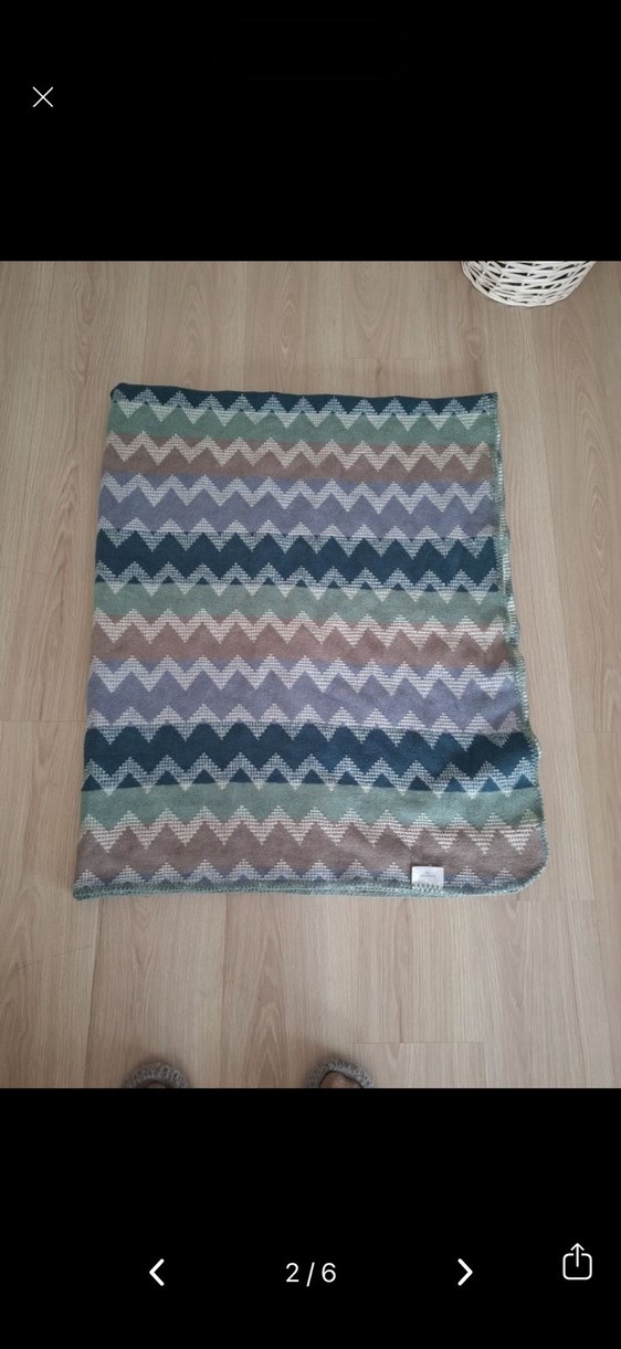 English home Gri Zigzag Desenli Battaniye - Görsel 2