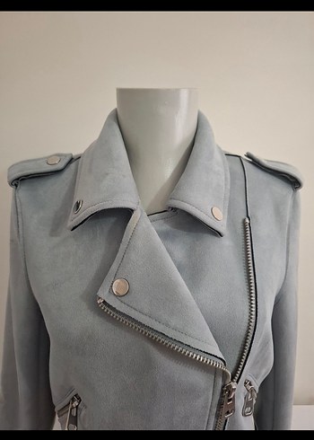 Süet Biker Kadın süet Ceket - Görsel 2