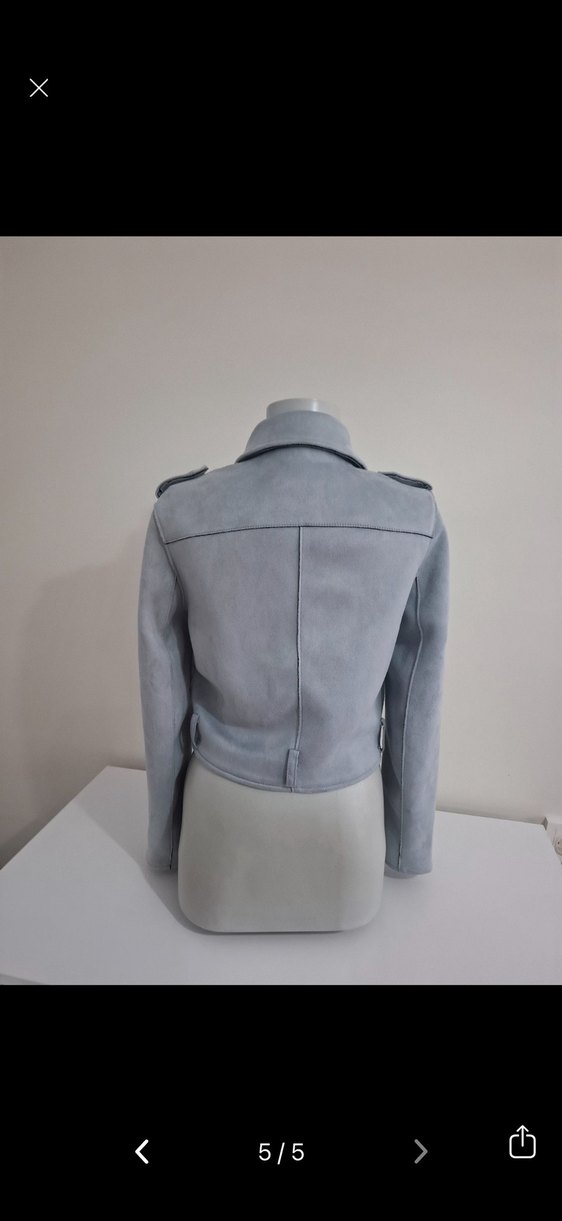 Süet Biker Kadın süet Ceket - Görsel 5