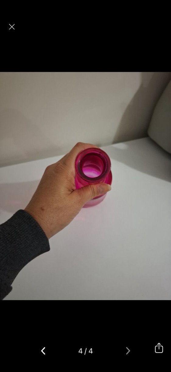 Pembe renkli cam vazo - Görsel 4