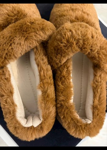 Kahverengi Kürklü Kadın Düz Ayakkabı - Görsel 4