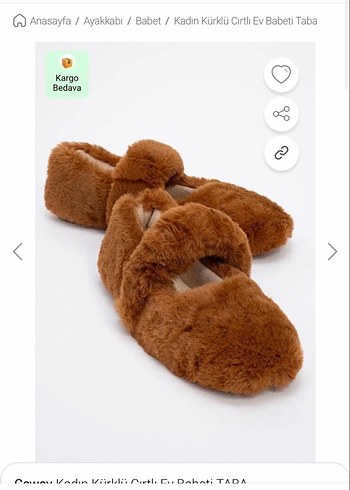 Kahverengi Kürklü Kadın Düz Ayakkabı - Görsel 2