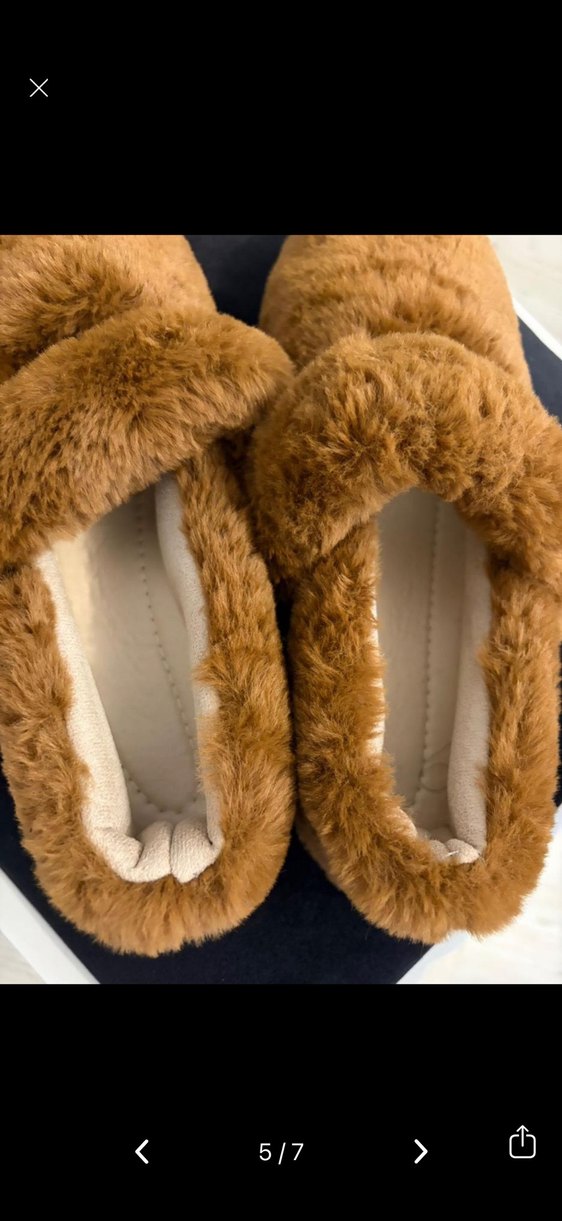 Kahverengi Kürklü Kadın Düz Ayakkabı - Görsel 4