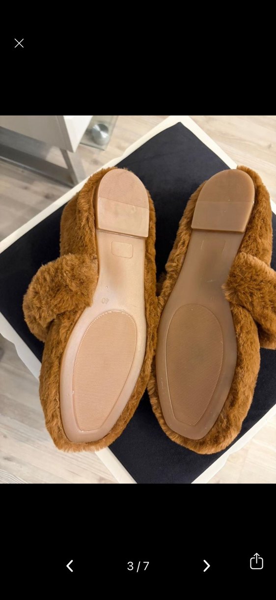 Kahverengi Kürklü Kadın Düz Ayakkabı - Görsel 3