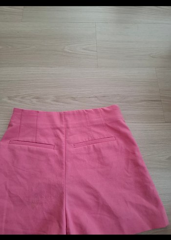 xs Beden Zara Pembe Keten Mini Şort