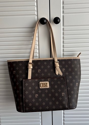 Pierre Cardin Sik Kahverengi Monogramli Omuz Cantasi