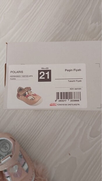 21 Beden ten rengi Renk Polaris ayakkabı