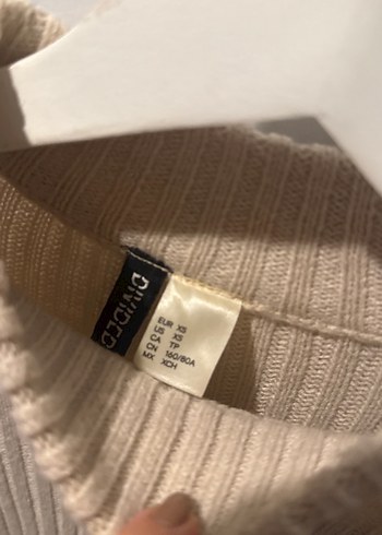 Bej Yüksek Yakalı Kadın Triko Kazak HM - Görsel 3