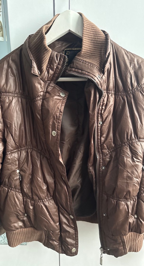 Kahverengi  Kadın Bomber Ceket - Görsel 3
