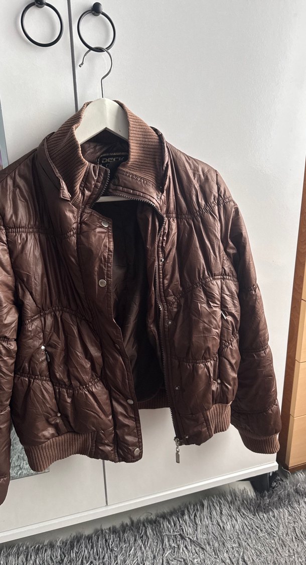 Kahverengi  Kadın Bomber Ceket - Görsel 2